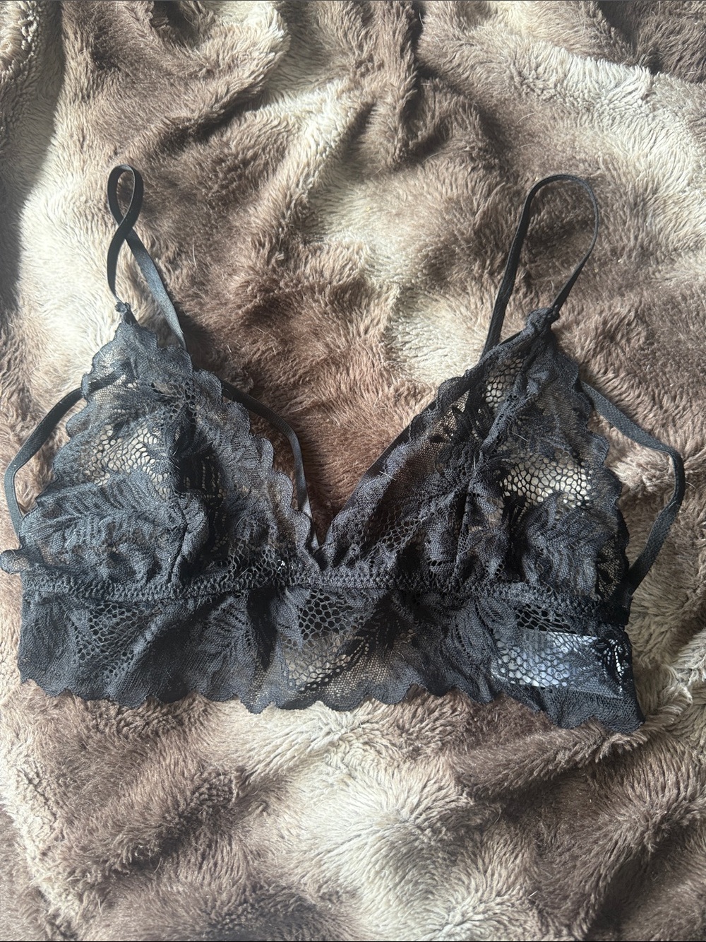 Sheer Black Lace Bralette with Adjustable Straps